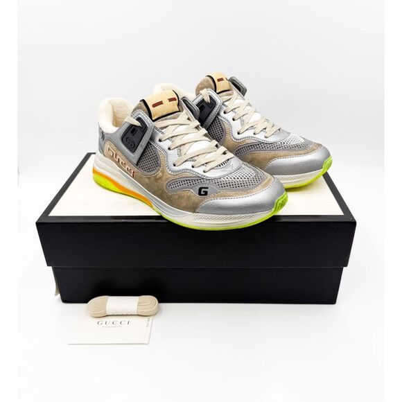Gucci GG Sneakers Trainers Logo Grey Ultrapace Trainers EU 39.5 US 9.5 - Picture 1 of 10